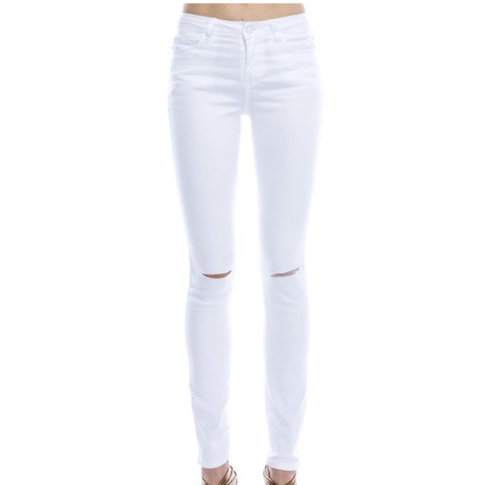 Mono B white jeans slit knees